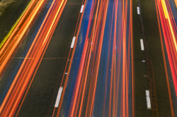 lights from speeding cars